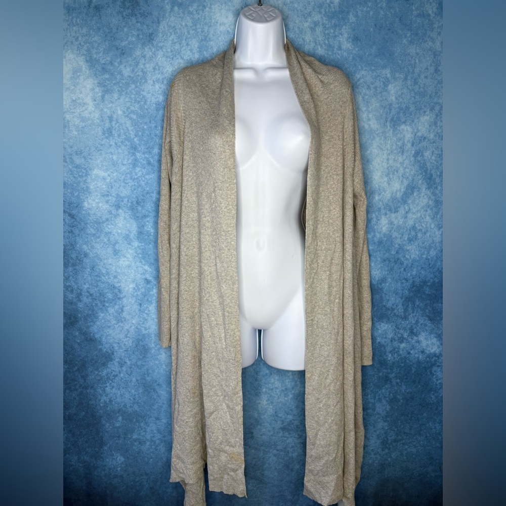 Acrobat Long Grey Open-Front Drape Cardigan